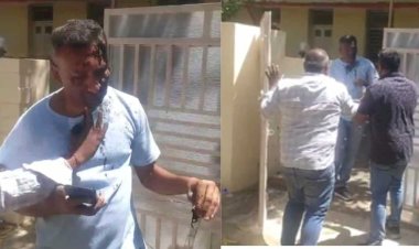 नगर पालिका सीएमओ का मुंह किया काला ,झंडा हटाने पर भाजपा-हिंदू संगठन के लोगों का चक्काजाम, बोले- हिंदू विरोधियों के साथ यही होगा