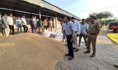 मंडी में गेहूं क्रय केंद्रों का डीएम ने किया निरीक्षण,सरकारी दर से कम में न हो खरीद
