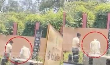 पूर्व सीएम दीवार पर पेशाब करते दिखे,इसे लेकर कांग्रेस और सपा ने निशाना साधा