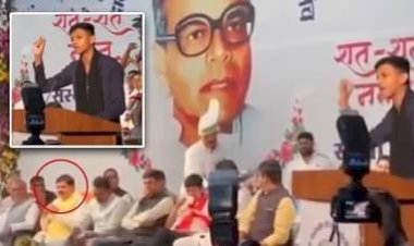 सीएम के सामने मेयर का बेटा बोला- जमीन घोटाले हुए:रेलवे में दलालों का साथ, जनता का विनाश ; कांग्रेस नेताओं ने की तारीफ; बोले-सच बोलने की राह मत छोड़ना