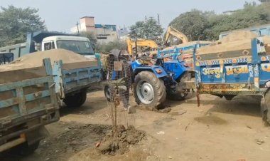 अवैध रेत परिवहन पर माइनिग का शिकंजा,अवैध रेत परिवहन कर रहे 7 टैक्टर ट्रॉली वाहन जब्त, माफियाओं में मचा हड़कंप