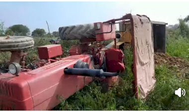 प्रतापपुरा में मिट्टी से भरा ट्रैक्टर पलटा, चालक की दर्दनाक मौत से मचा हड़कंप
