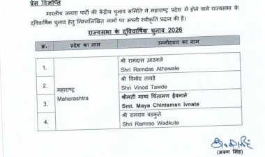 भाजपा की दूसरी लिस्ट में चार नए नाम :महाराष्ट्र से विनोद तावड़े, रामदास अठावले उम्मीदवार; अब तक राज्यसभा चुनाव के लिए 13 नाम का ऐलान