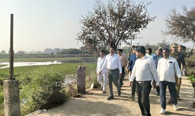 ग्राम मुहम्मदाबाद में विकास कार्यों को परखा,सुंदरता, और पर्यावरण संतुलन के लिए अधिक पौधा लगाएं।राजेश पाण्डेय