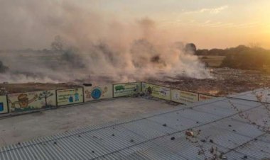 स्वच्छ भारत के दावों की बरेली में खुली पोल: श्मशान के पास जल रहा कचरा, जहरीले धुएँ में घुट रही सांसें