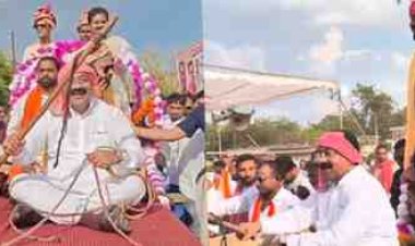 MLA दीपेश साहू की बारात में 'सारथी' बने छत्तीसगढ़ के डिप्टी सीएम अरुण साव,हांकी बैलगाड़ी; बारिश में गद्दे और कुर्सियां बनीं सहारा, सामूहिक विवाह बना चर्चा का विषय