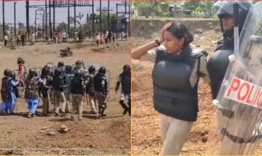 बुलडोजर एक्शन पर बवाल: पथराव में महिला पुलिसकर्मी का सिर फूटा, आंसू गैस छोड़कर भीड़ को खदेड़ा